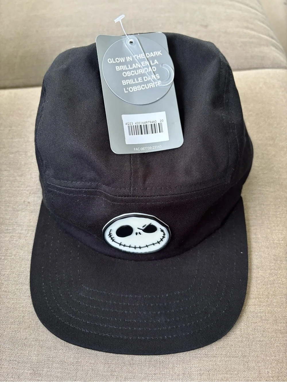 Disney Nightmare Before Christmas Jack Skellington Glow Dark Hat Cap NWT
